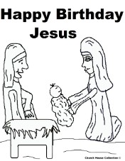Happy birthday Jesus Coloring Pages