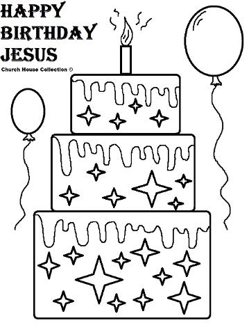 Happy Birthday Jesus Cake Coloring Pages
