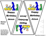 Happy Birthday Jesus Party Banner Flags Tempate