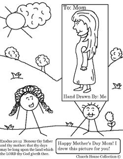 Mother's Day Coloring Pages for Sunday School