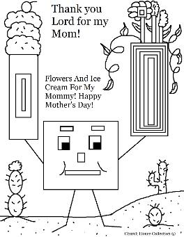 Mother's Day Coloring Pages for Sunday school