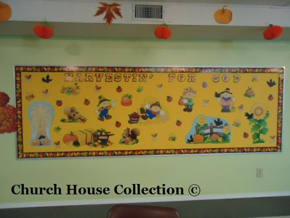Fall Bulletin Board Ideas For Sunday School Children's Church- Harvestin For God- Pumpkins and Scarecrows