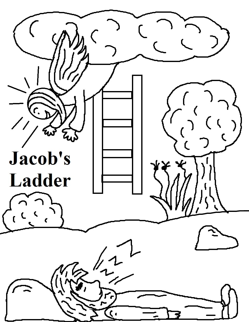 jacobs ladder in the bible coloring pages - photo #4