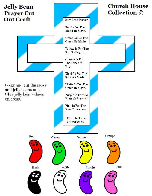 Colored Jelly Bean Prayer Cross Template