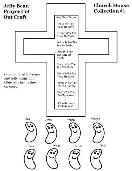 Black and White Jelly Bean Prayer Cross Template