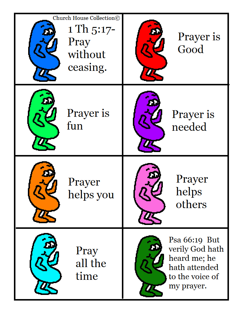 Jelly Bean Prayer Booklet Cutout For Kids for Easter. By Church House Collection©