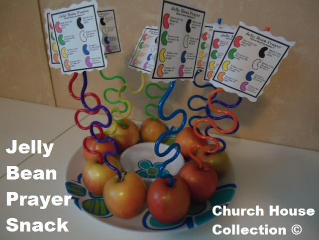 Easter Snacks Jelly Bean Prayer Snacks by ChurchHouseCollection.com Jelly Bean Prayer Snack Ideas With Apples and Silly Straws and a Free Printable Jelly Bean Template Print Out