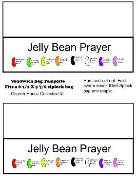 Jelly Bean Prayer Ziplock Bag Template