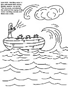 Jesus Calms The Storm Coloring Page