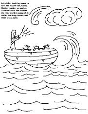 Jesus Calms The Storm  Coloring Page