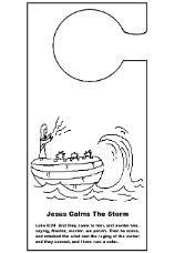 Jesus Calms The Storm Doorknob Hanger Craft