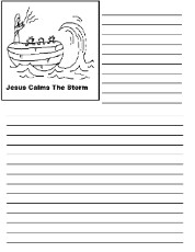 Jesus Calms The Storm Printable Writing Paper