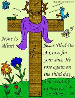 Easter Resurrection Jesus Is Alive Cross Cartoon Clipart Picture by Church House Collection©