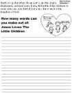 Jesus Loves The Little Children Word in a word - Word Mining- How many words can you make out of