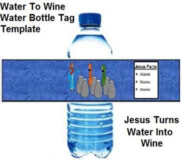 Jesus Turns Water Into Wine Water Bottle Template
