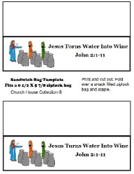 Jesus Turns Water Into Wine Snack Idea Ziplock Bag Template