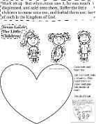 Jesus loves the little children activity sheet for kids cutout page