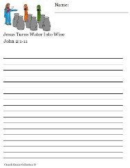 Jesus Turns Water Into Wine Writing Paper