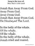 Jonah and the whale songs