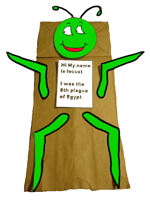 The 10 Plagues of Egypt Locust Paper Lunch bag craft