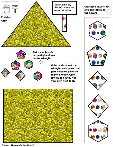 Mansions in Heaven and streets of Gold activity cutout sheet