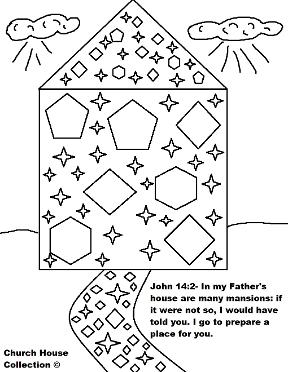 Mansions In Heaven and Streets of Gold Coloring Page