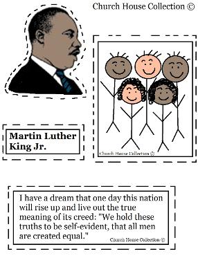 Martin Luther King Jr Crafts Cutout Activity for kids