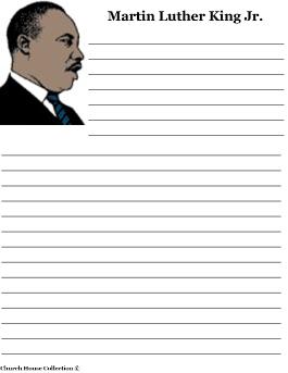 Martin Luther King Jr Writing Paper For School Kids