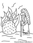 Moses and the burning bush coloring page