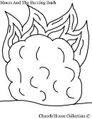 Moses and the burning bush coloring page