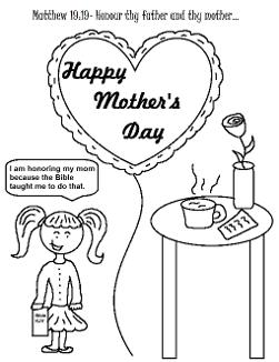 Mother's Day Coloring Pages For Sunday School