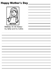 Mother's Day Printable Writing Paper For Kids