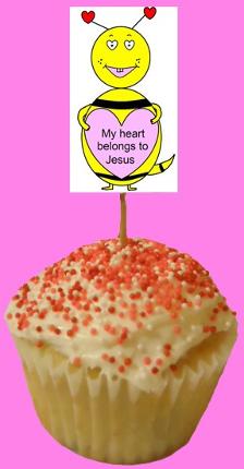 My Heart Belongs To Jesus Valentine Bee Cupcake