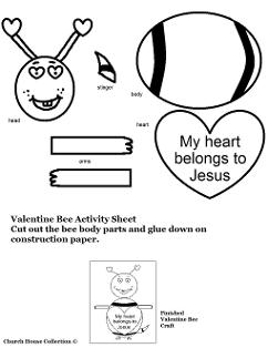 My heart belongs to Jesus Valentine Bee Activity Sheet 