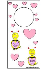 My heart belongs to Jesus Valentine's Day Bee Doorknob Hanger For Sunday school or Children's Church