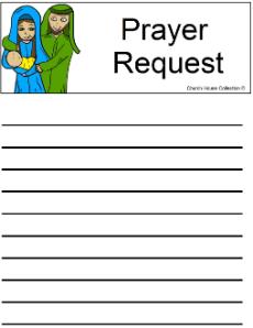 Nativity Prayer Request Sheet Write Your Prayer Request Down