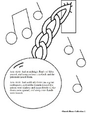 Paul and Silas Coloring Pages- Paul and Silas in Jail coloring pages- Acts 16:25