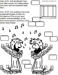 Paul and Silas Coloring Pages- Acts 16:22-26 Paul and Silas in Prison coloring pages