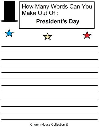 President's Day Worksheet