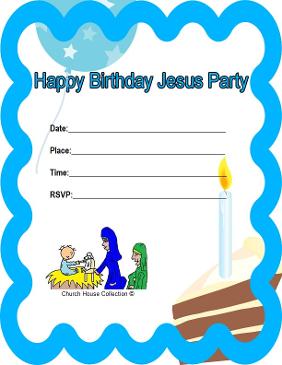 Printable Happy Birthday Jesus Invitations