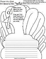 Printable Turkey Writing Paper Activity Sheet Sunday School What Im Thankful For