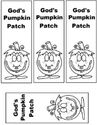 Pumpkin Sunday school lesson Gods pumpkin patch bookmark printables