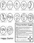 Resurrection Eggs Coloring Page Printable Free for Kids in Sunday School or Children's Church. Easter Resurrection Coloring Pages.