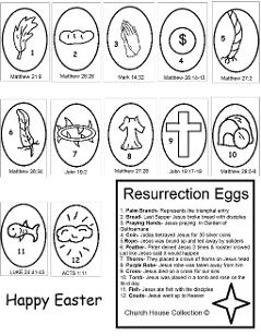 Resurrection Eggs Coloring Page Printable Free for Kids in Sunday School or Children's Church. Easter Resurrection Coloring Pages by ChurchHouseCollection.com Easter Egg Coloring Pages for Sunday School Preschool Kids 