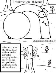 Resurrection of Jesus Sunday School Lesson Coloring Page