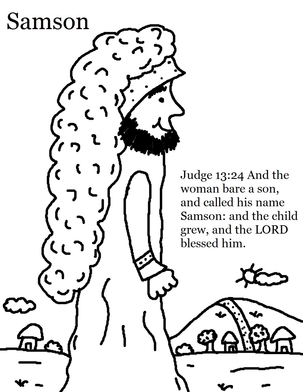 samson coloring pages with quotes - photo #2