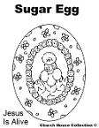 Sugar Egg Coloring Pages- Jesus is alive - Easter Coloring Pages