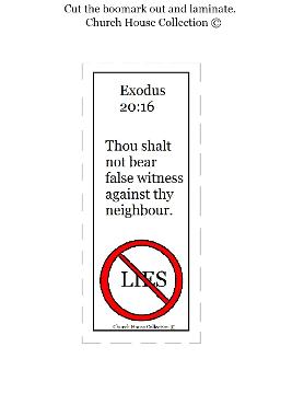 Thou Shalt Not Lie Bookmark For Ten Commandments