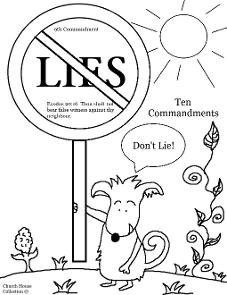 Thou Shalt Not Lie Coloring Page For Ten Commandments