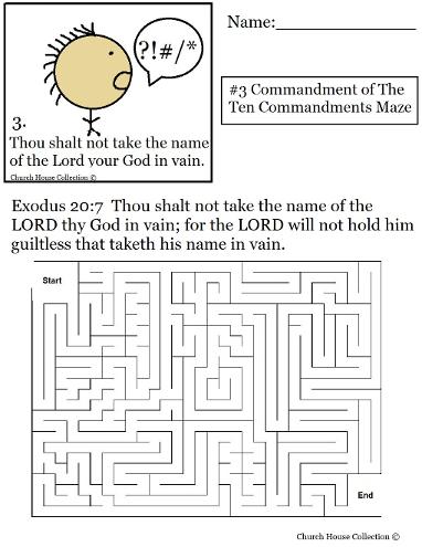 Thou Shalt Not Take The Name Of The Lord Thy God In Vain Maze